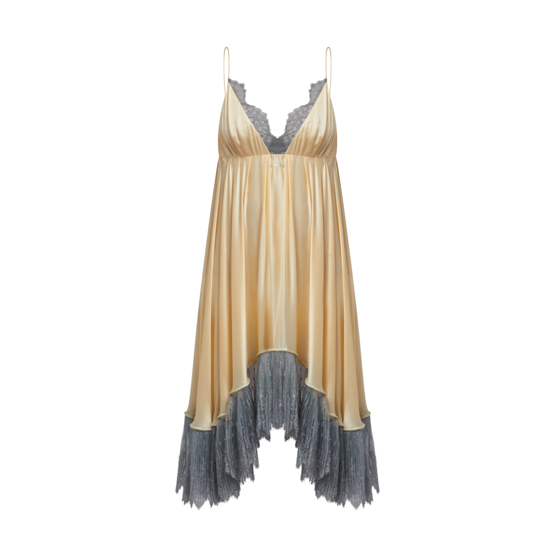 luis vuitton dress 全体的に黄ばみ　34 Midi Lingerie Dress - Ready-to-Wear | LOUIS VUITTON ®